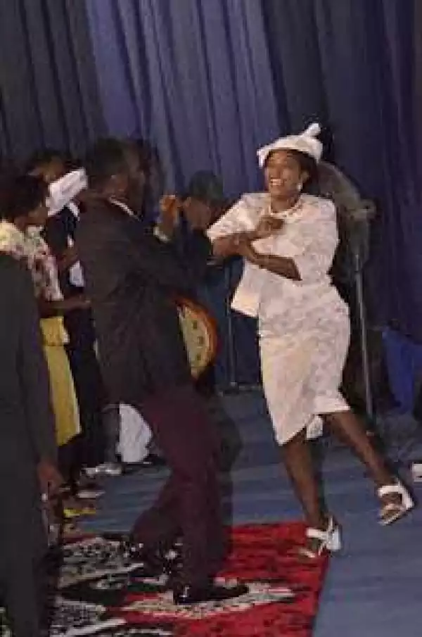 New Photos Of Apostle Suleman & Wife Joyfully Dancing In Church Today 